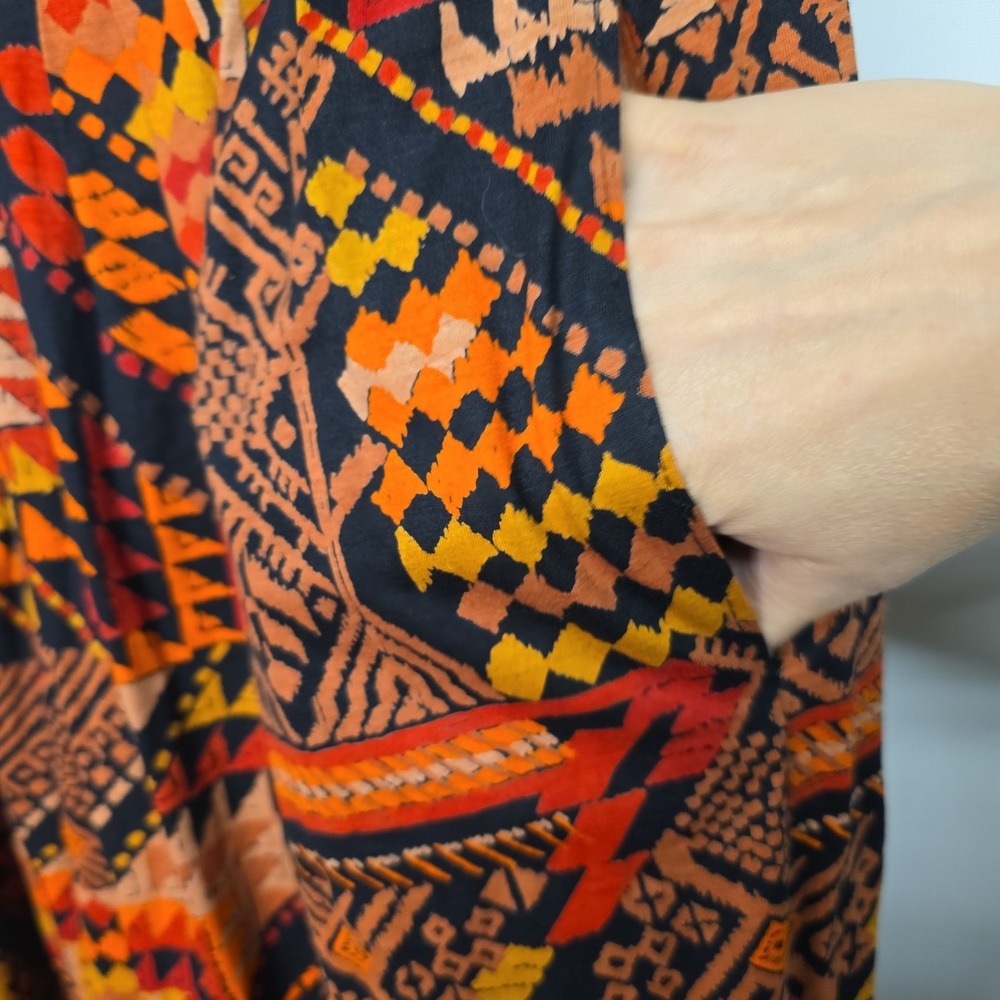 Nuwina Women Tribal Geometric Print Wide Leg Culottes Gaucho Pants Multi-Color - Picture 8 of 14